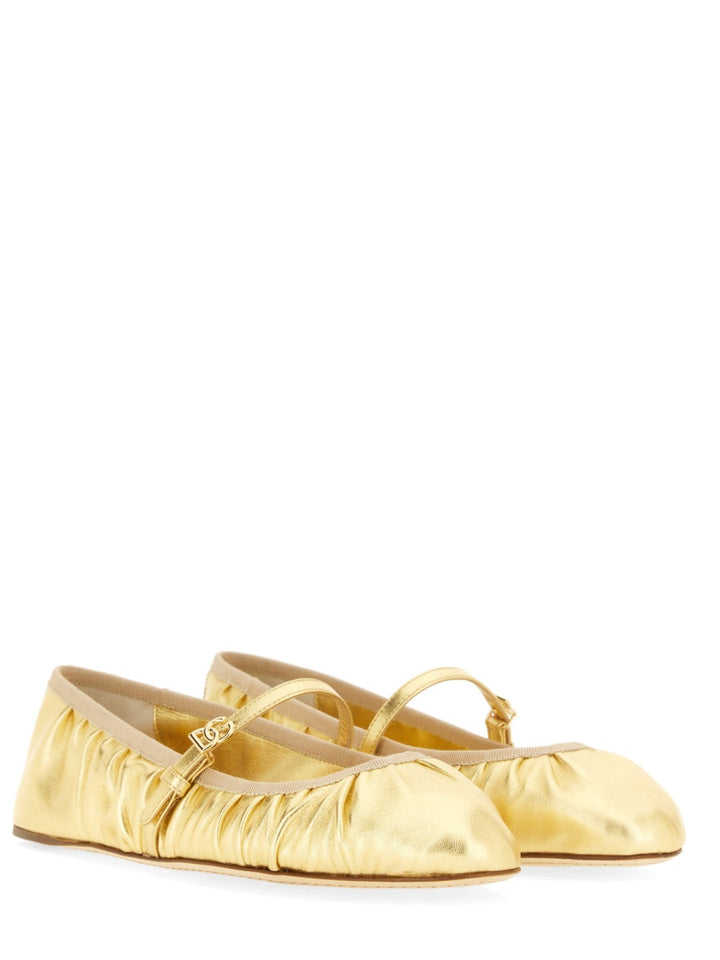 Dolce & Gabbana Flat Shoes - Gold | Wanan Luxury