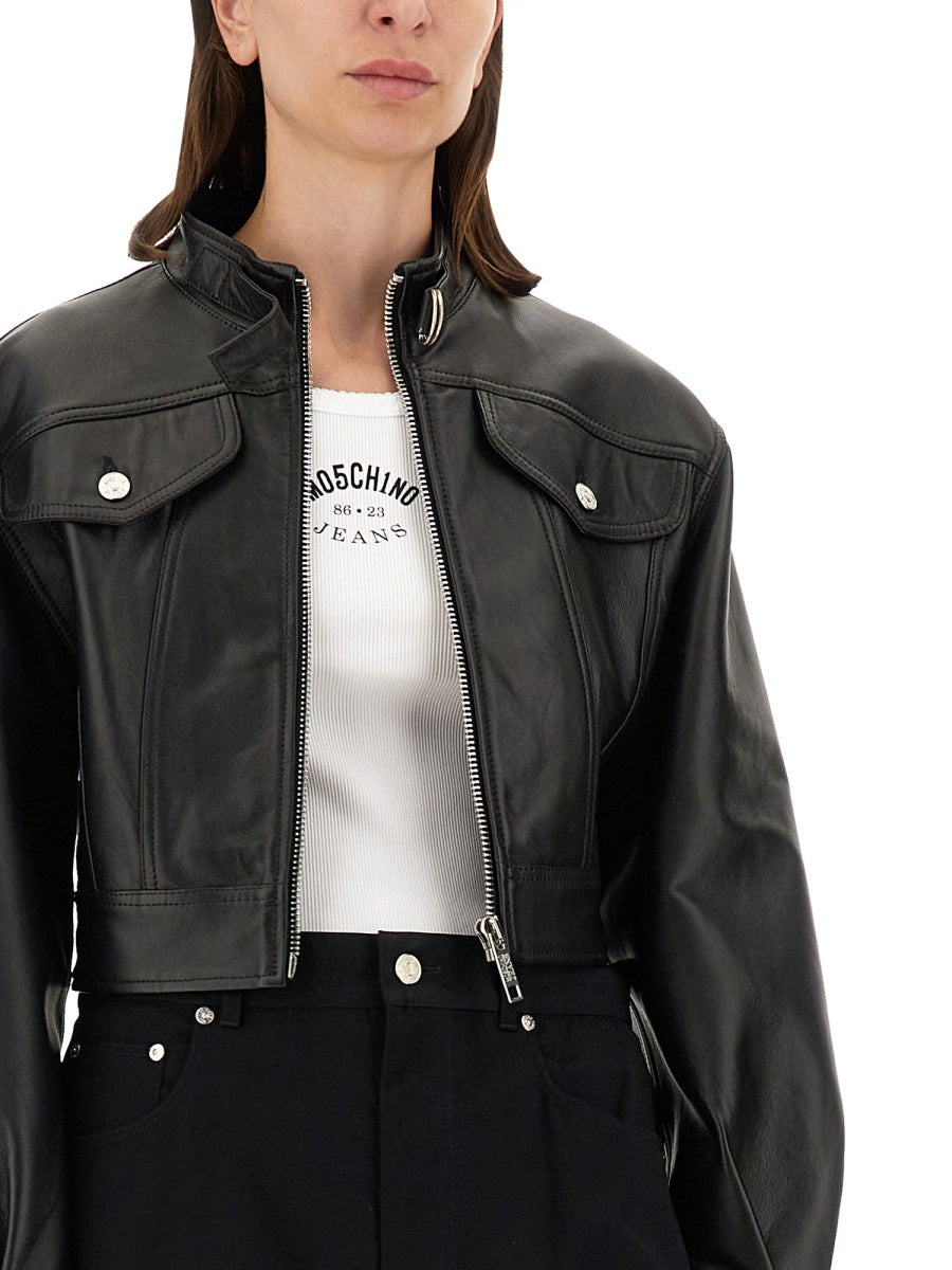 Moschino Jeans Leather Jackets - Black | Wanan Luxury