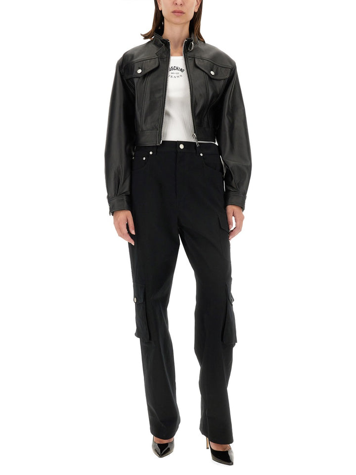 Moschino Jeans Leather Jackets - Black | Wanan Luxury