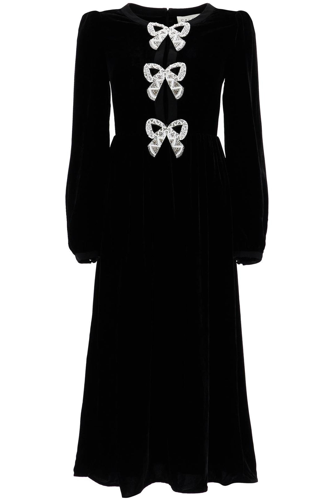 Camille Velvet Maxi Dress With Bows