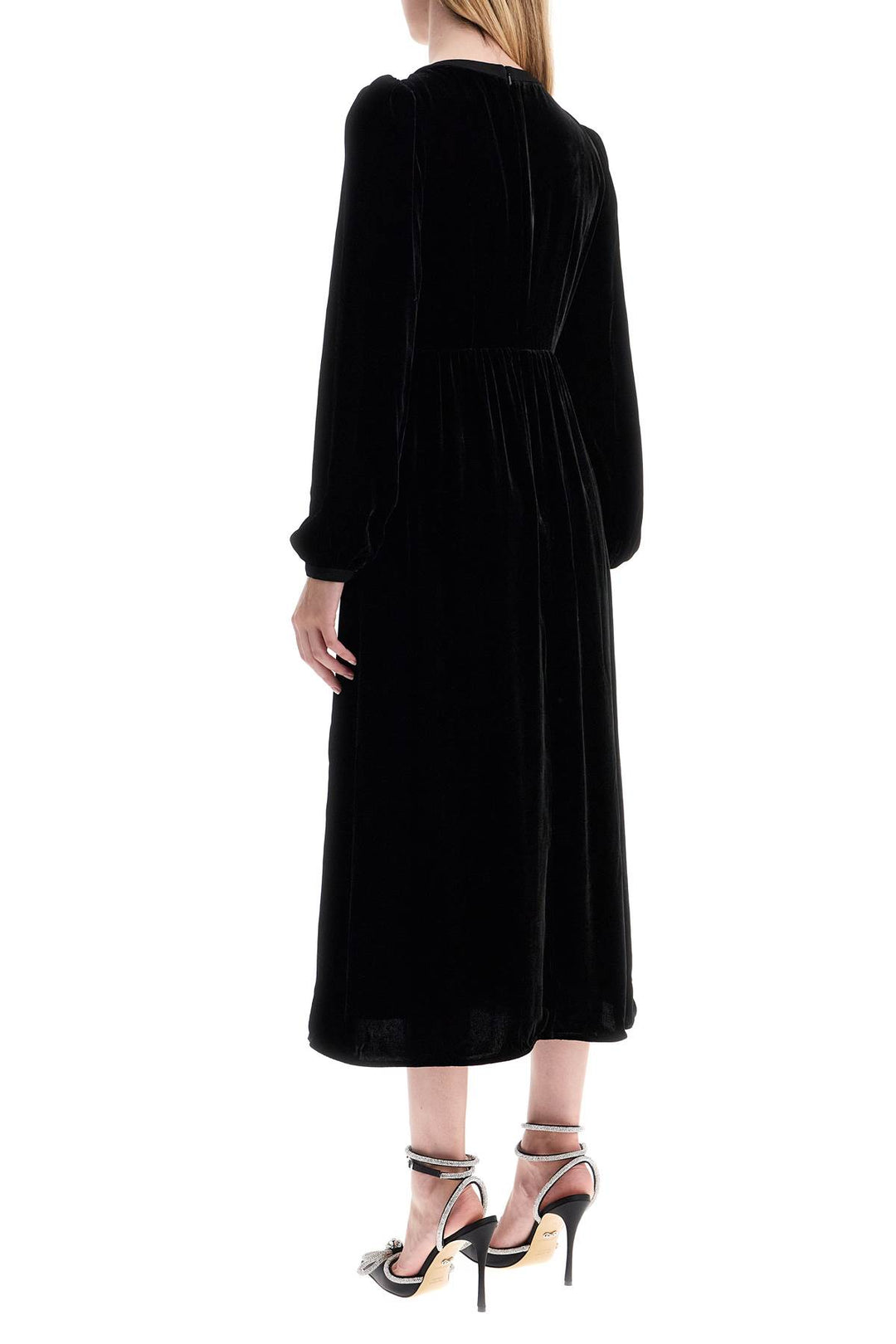 Camille Velvet Maxi Dress With Bows