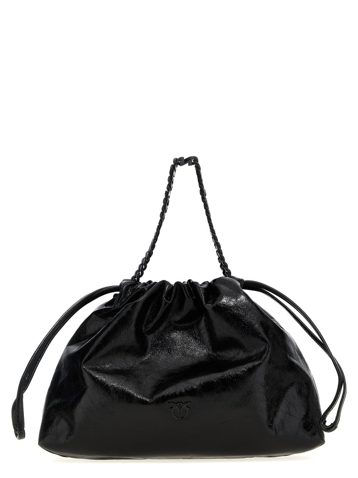 Chain Handle Tote Shoulder Bags Black