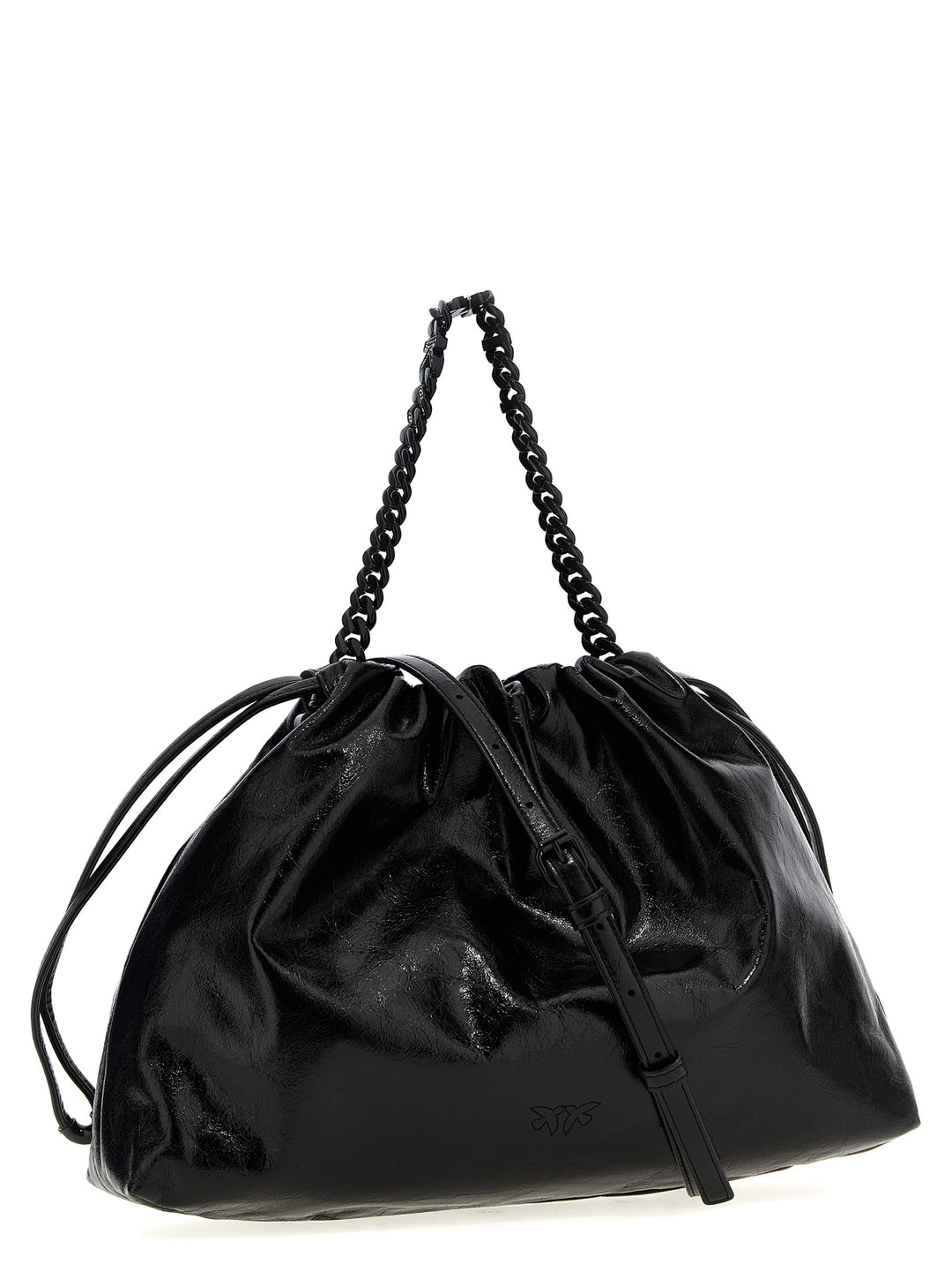 Chain Handle Tote Shoulder Bags Black