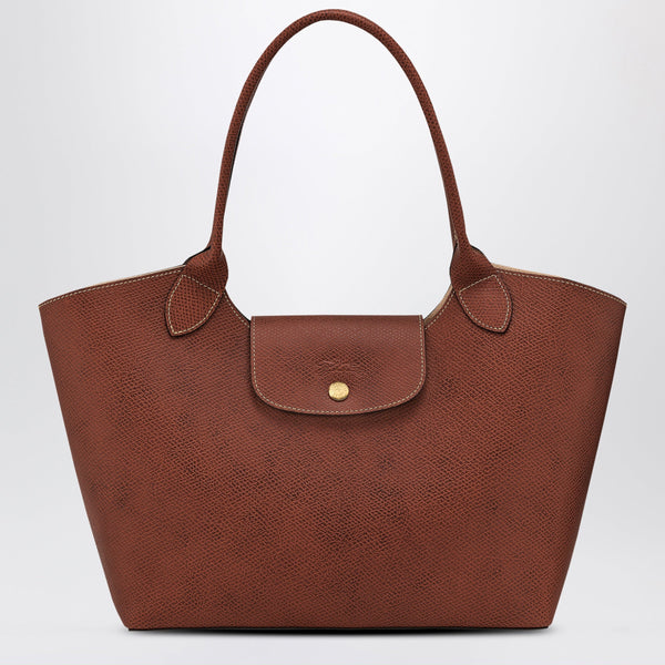 L Épure Leather Shoulder Bag Brown