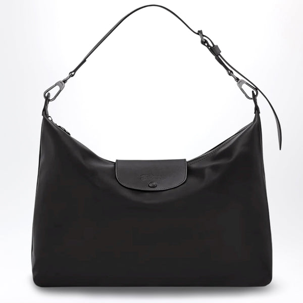 Black Xl Le Pliage Xtra Leather Hobo Bag