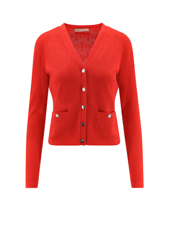 T Monogram Jacquard Viscose Blend Cardigan