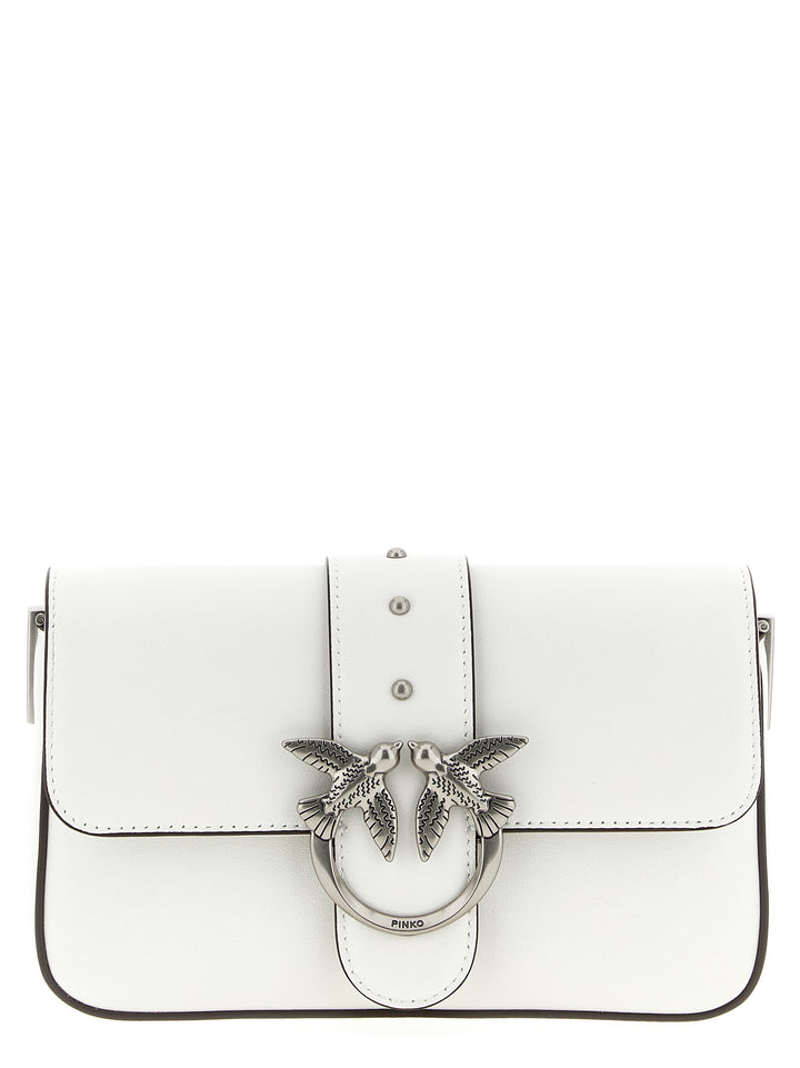 Pinko Mini Love Slouchy Shoulder Bags - White | 0b899f5b4956090d186d07ff2cbabc474c67fbb4