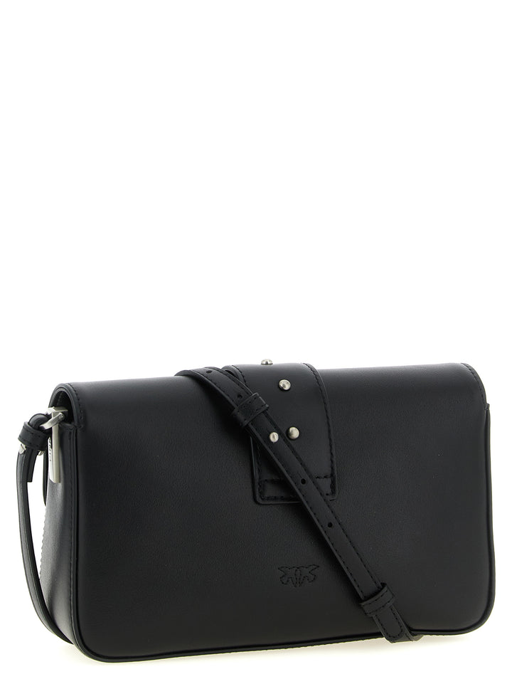 Pinko Mini Love Slouchy Shoulder Bags - Black | 940d968e2ce1796ae65a6c9f7d91254e063263cb