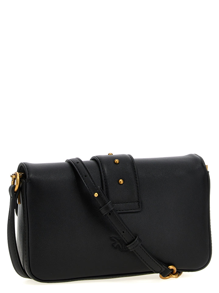 Pinko Mini Love Slouchy Shoulder Bags - Black | 6d685bd57ecef734ea9bac1d5e861c7536d0331a