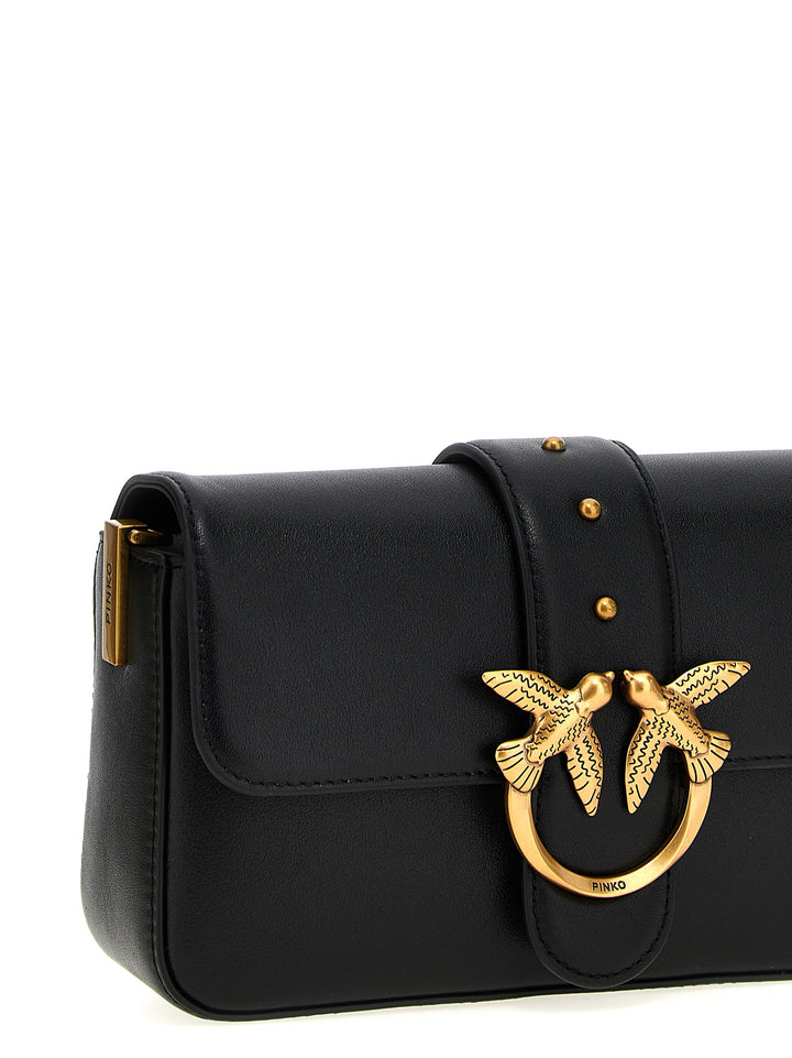 Pinko Mini Love Slouchy Shoulder Bags - Black | fc91cee0ce8aeb75ccffdf8cbd944ac6b55caf10