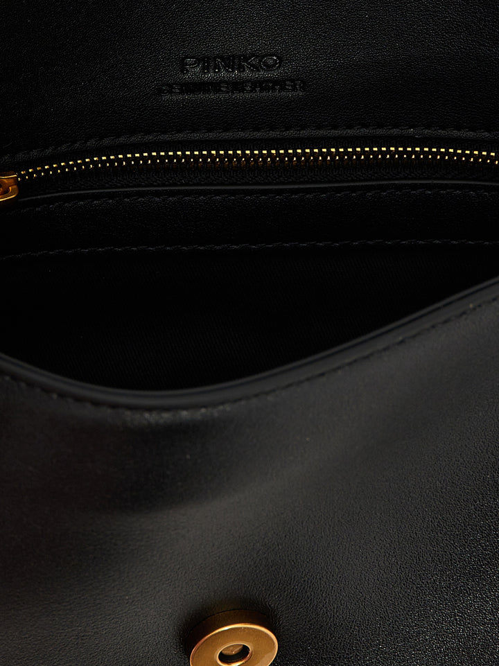 Pinko Mini Love Slouchy Shoulder Bags - Black | 8bf213d05daa3094c5b11129477168a7d587e836