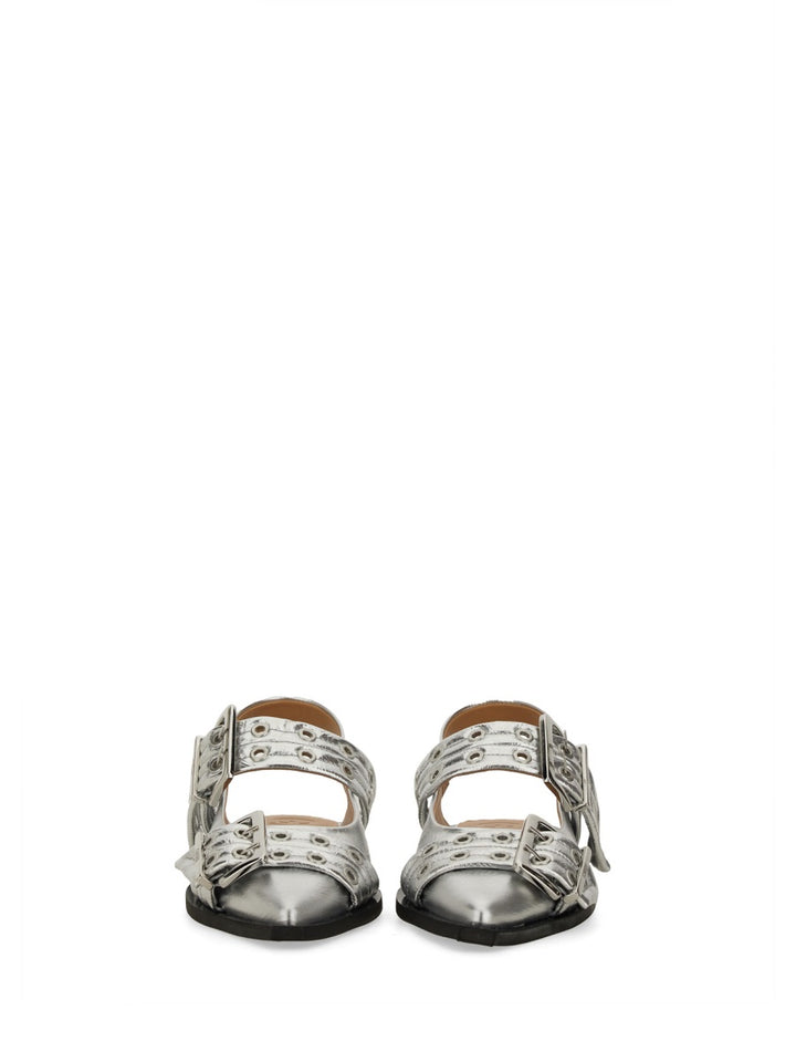 Ganni Flat Shoes - Silver | Wanan Luxury