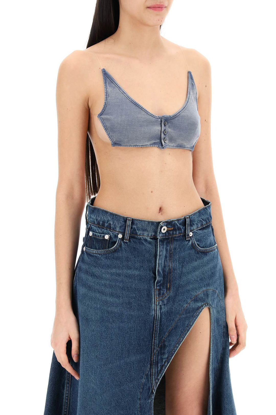 Crop Top Con Spalline Invisibili