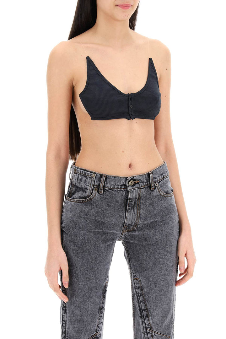 Crop Top Con Spalline Invisibili