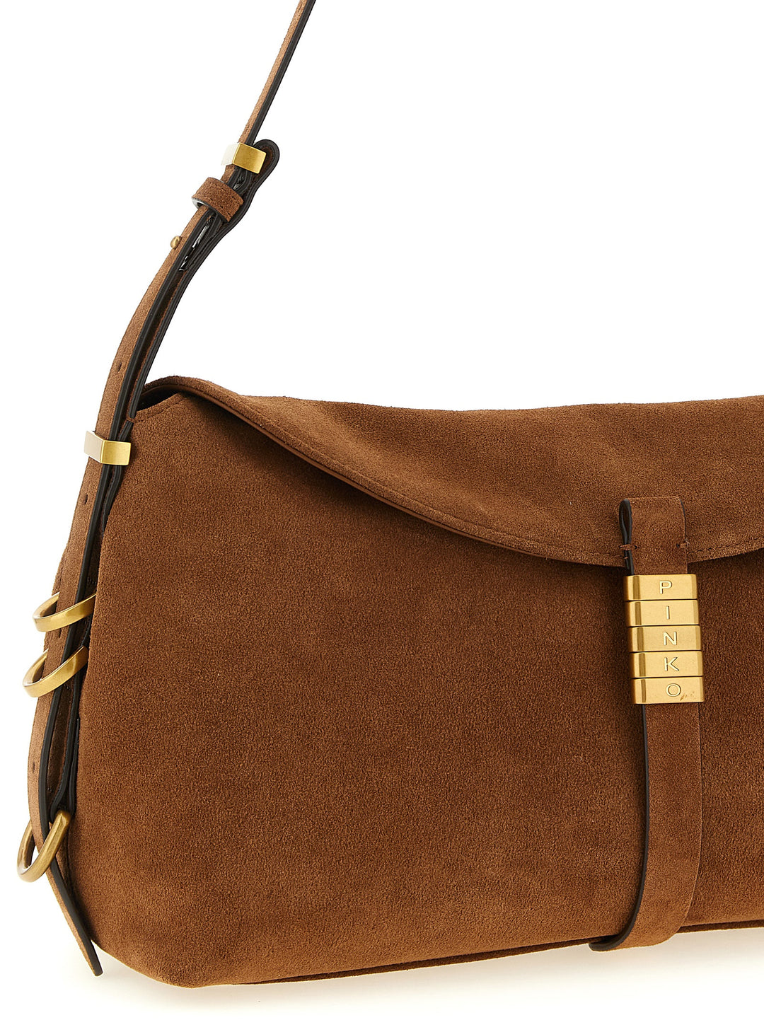 Pinko Saddle Horizontal Shoulder Bags - Brown | 02c67479674561b13a2f44660665b942447a9e41