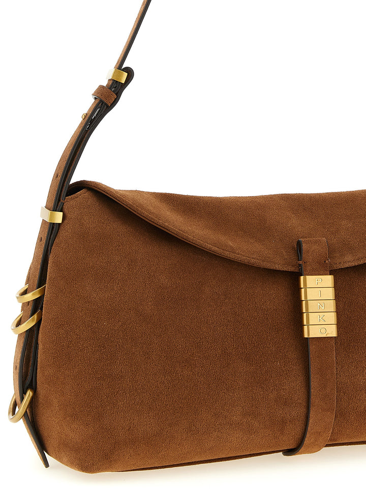 Pinko Saddle Horizontal Shoulder Bags - Brown | 02c67479674561b13a2f44660665b942447a9e41
