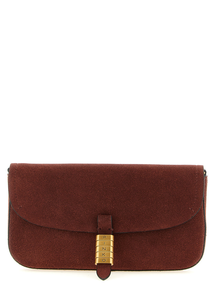 Pinko Saddle Flat Shoulder Bags - Bordeaux | 46d29bd7093ef0cf2f1bb8d40f881cb76ba799e1