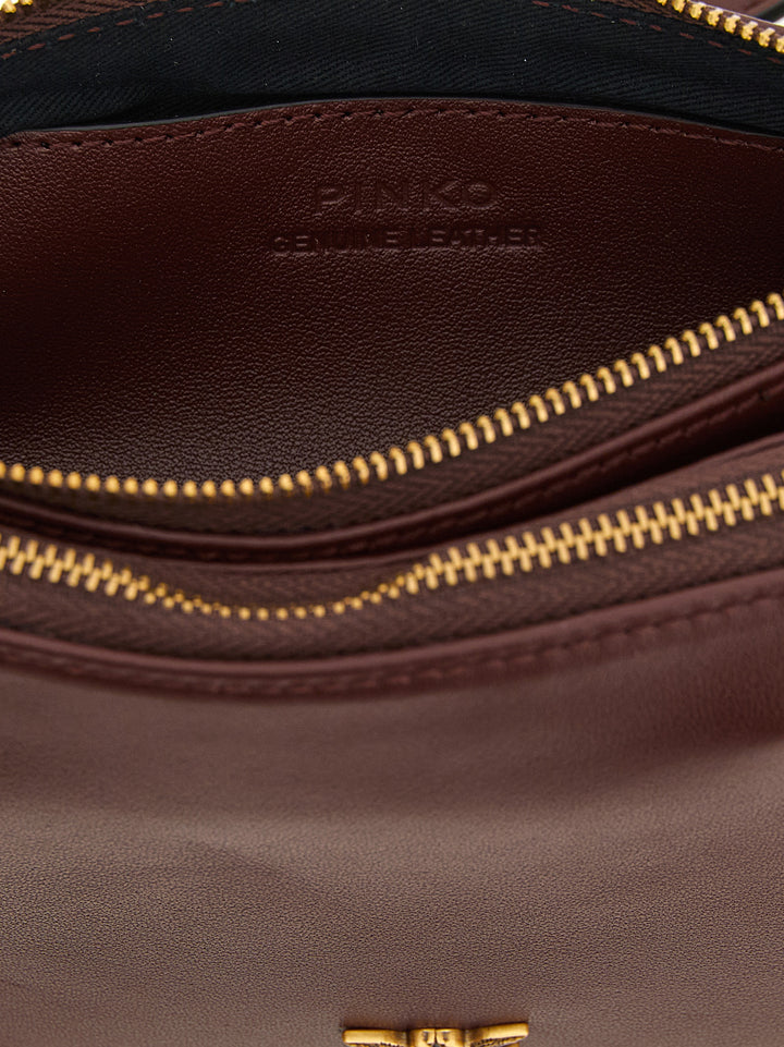 Pinko Mini Double Crossbody Bags - Bordeaux | 7412ee70c80ad2d528be01cb0b1c5682c6e26669