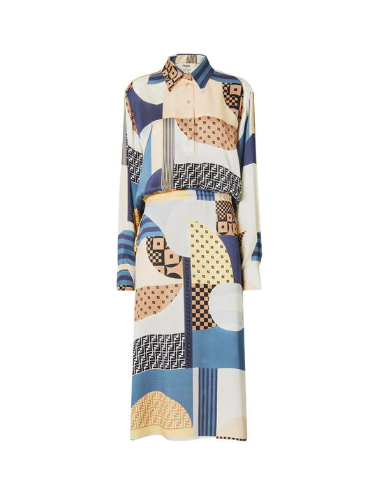 Patchwork Silk Dress