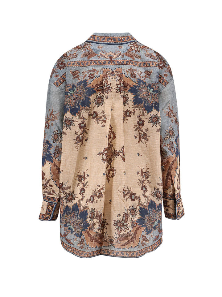 Zimmermann Shirts - Blue/Cream Indienne Floral | 4f26a4f0e16a22b50c5407f94ab21621fb1a9fce