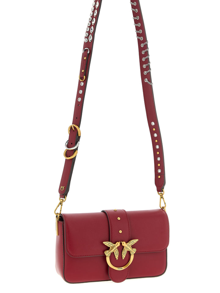 Pinko Mini Love Slouchy Shoulder Bags - Red | 1752bfc9fd23db3915133a69fc0ed045a112d705