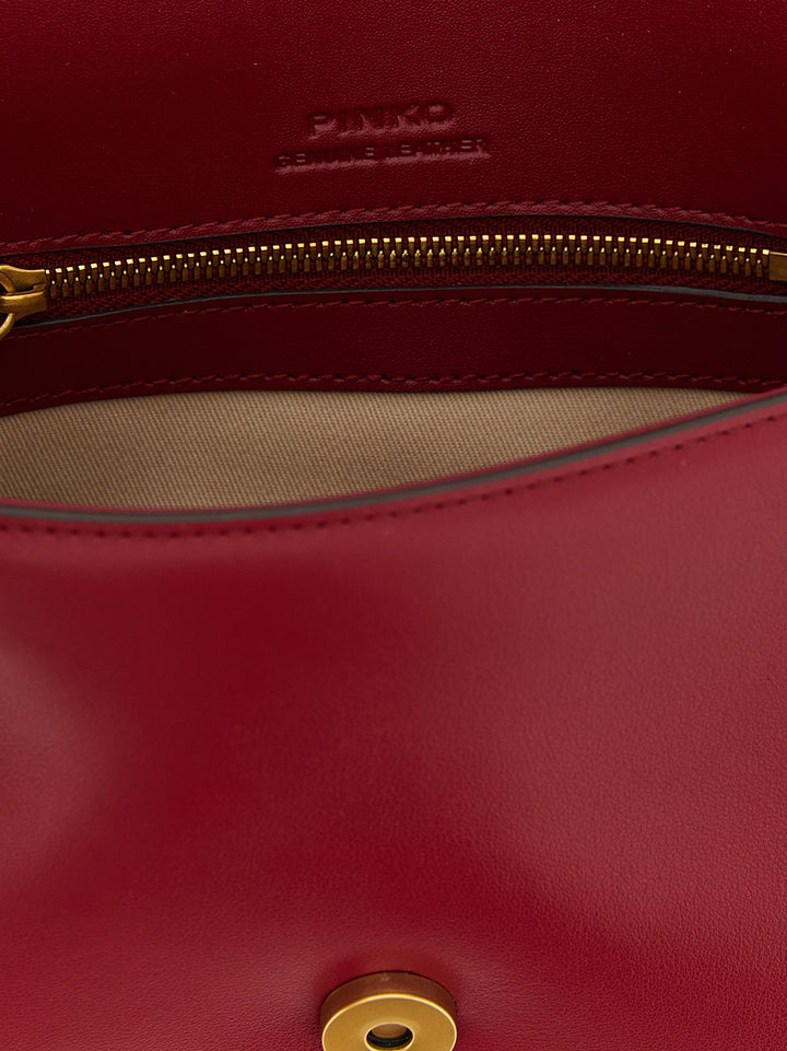Pinko Mini Love Slouchy Shoulder Bags - Red | 6d945cee811b9a98cb9fe4ab62cd7417c9ae0282