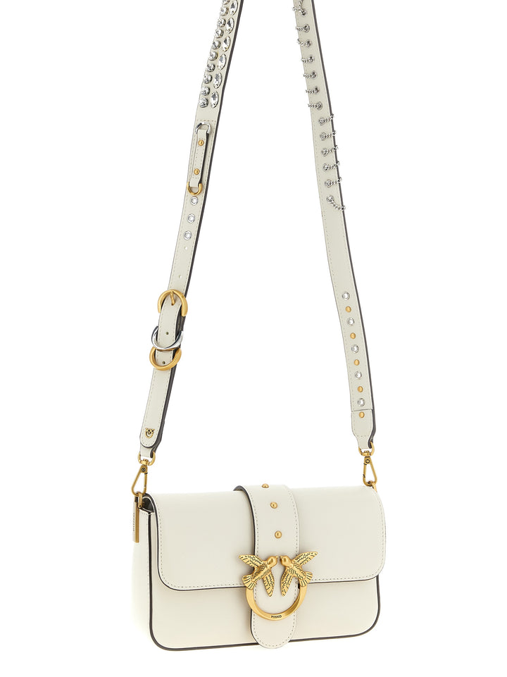 Pinko Mini Love Slouchy Shoulder Bags - White | b938cb99d86f6a00d0627ee14f138a8bb6f1dcdb