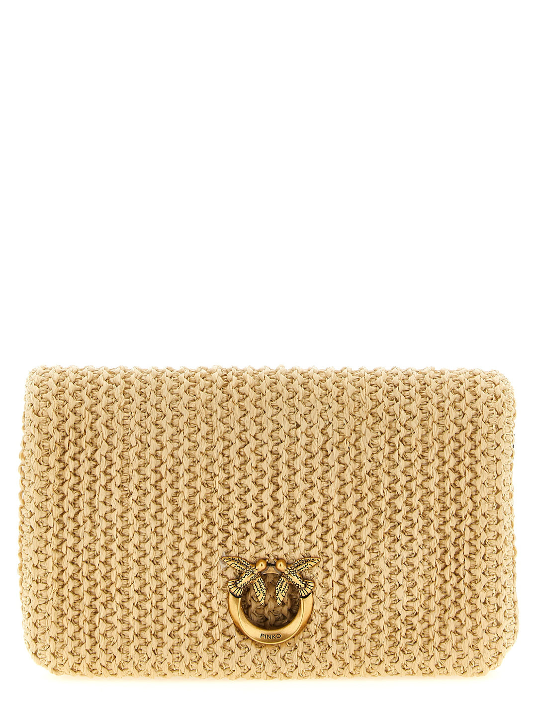 Pinko Love Click Soft Horizontal Clutch - Beige | 4ce36e17ef7812d6c9d906158f89cb75342b4498