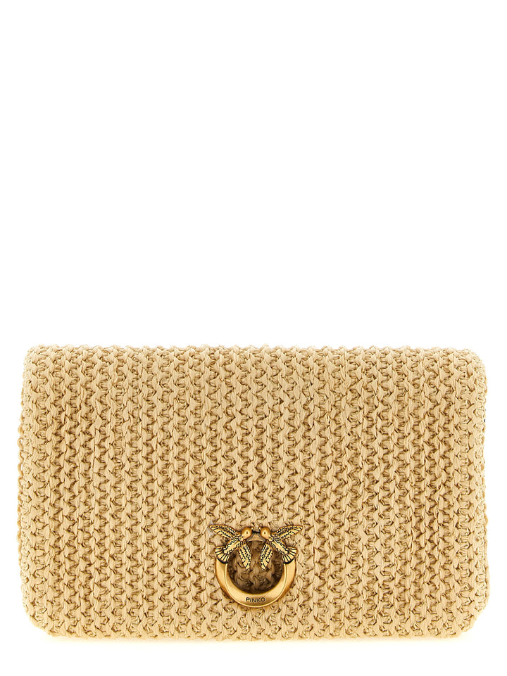 Pinko Love Click Soft Horizontal Clutch - Beige | 4ce36e17ef7812d6c9d906158f89cb75342b4498