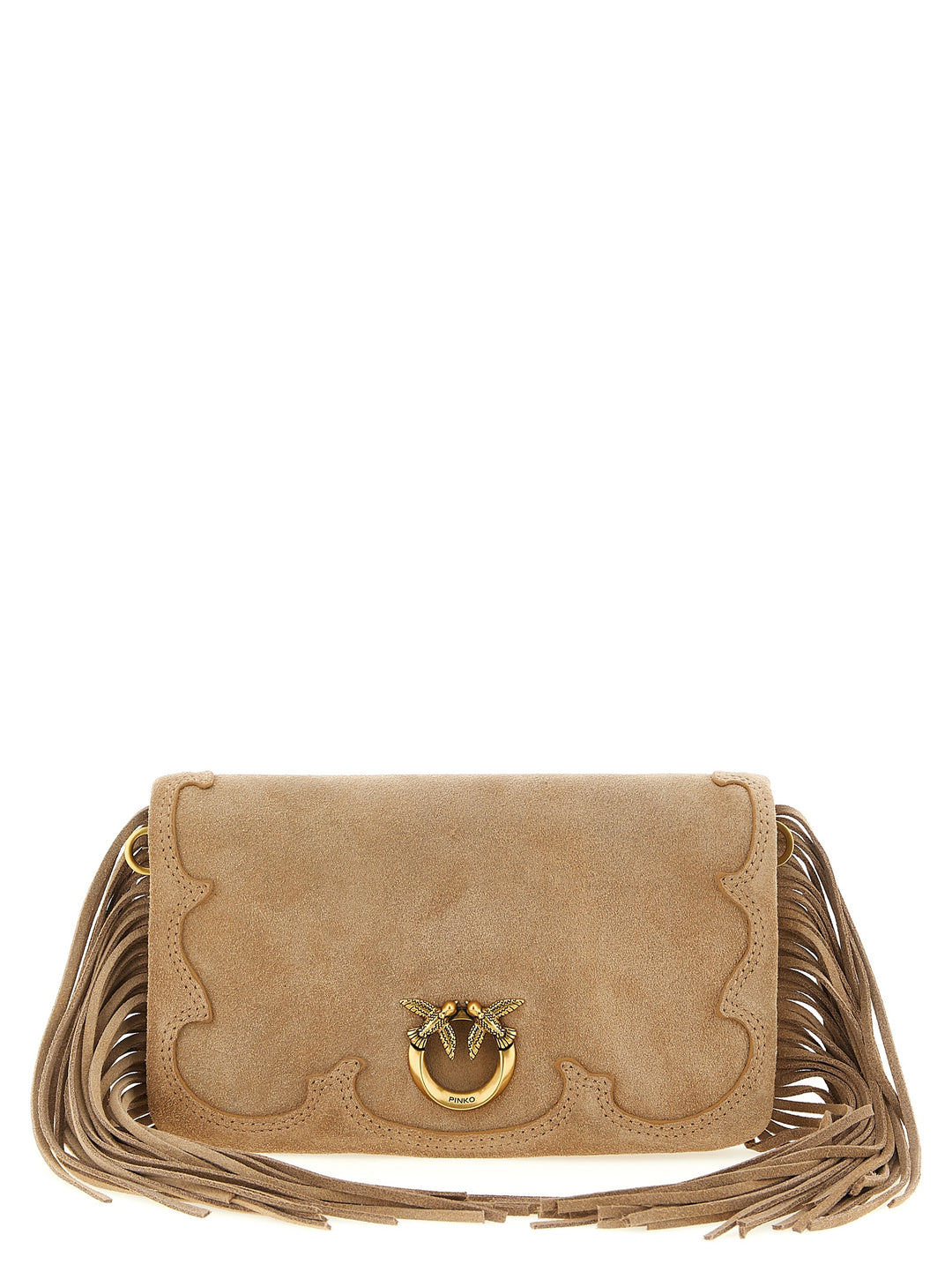 Pinko Love Click Soft Horizontal Clutch - Beige | 7a90ed418a74f05b1760240b6e9bcbd978a8dd85