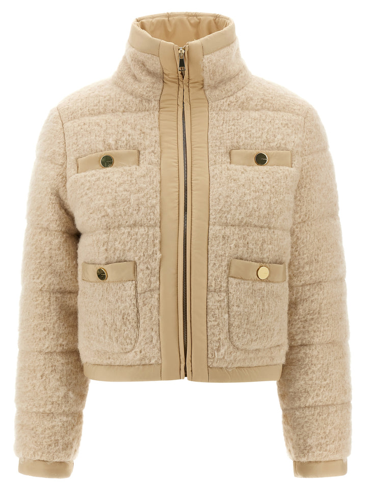 Pinko Raquel Puffer Jackets - Beige | 9221249f6e40fb632815539137c0355a56894590