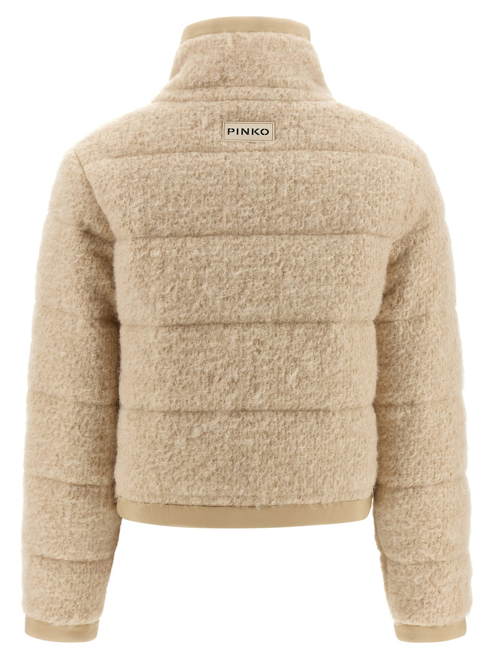 Pinko Raquel Puffer Jackets - Beige | e3c2bae94c59099d693a7d4259d4353fb4fd6fe1
