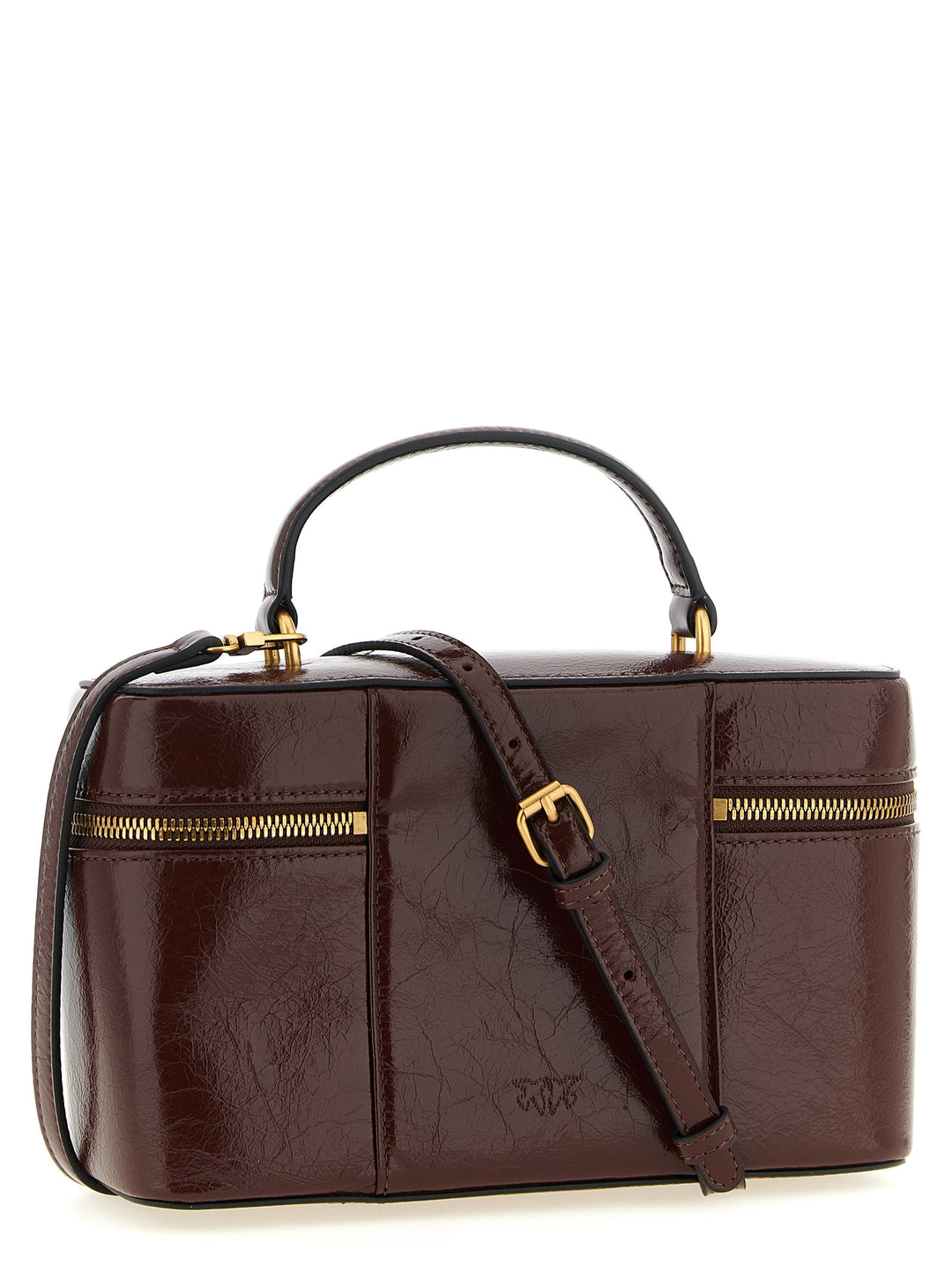Pinko Crumpled Effect Leather Handbag Hand Bags - Brown | 1b905c5b97c72d36a4dde2d5bbb99d20c1d5897a