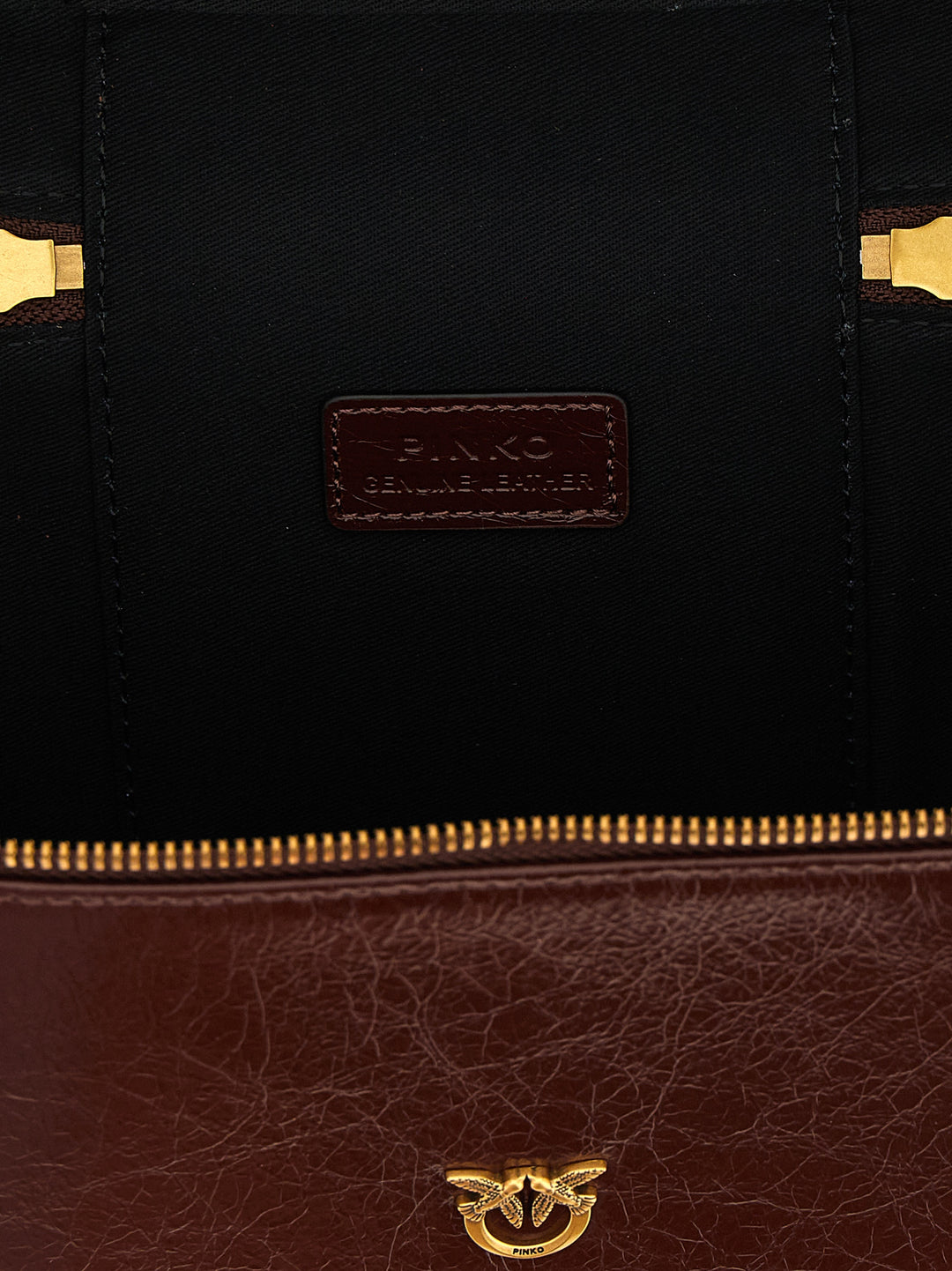 Pinko Crumpled Effect Leather Handbag Hand Bags - Brown | 71975e9a1396936fae3628ef605f09c4faa1195f