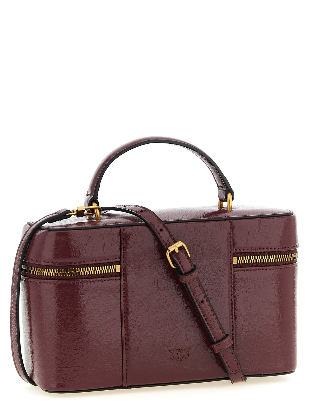Pinko Crumpled Effect Leather Handbag Hand Bags - Bordeaux | d9f0d7eeb42ff50ae413f70fff8b7958ae0a7f20