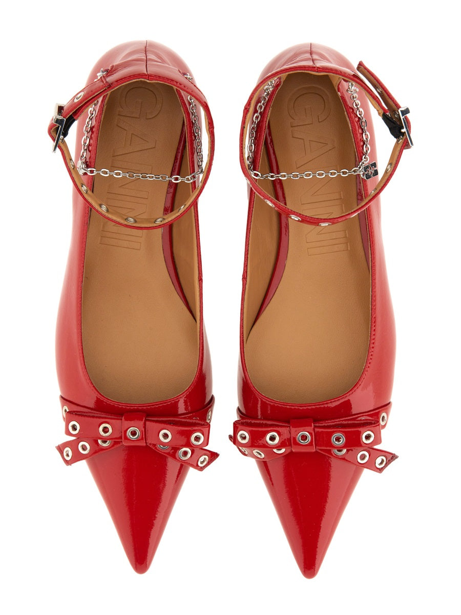 Ganni Flat Shoes - Red | Wanan Luxury