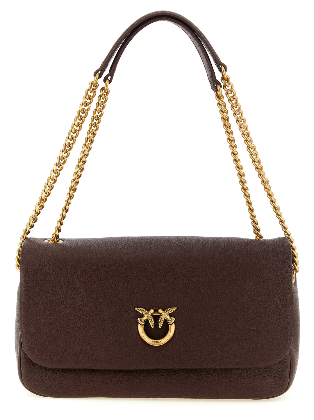 Pinko Love Birds Shoulder Bags - Brown | b777ae02e91b56ac151eb83868642a4d3120a51f