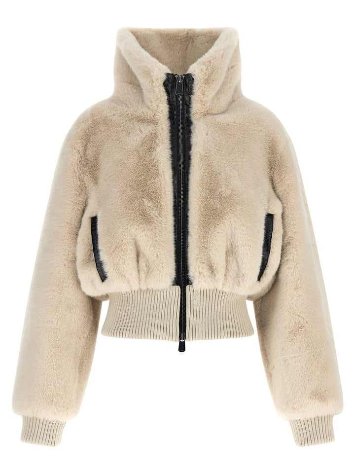 Pinko Cropped Jacket Fur - Beige | b31b03a6b4348c7cc0d3c5a26f6eb90322c82ee2