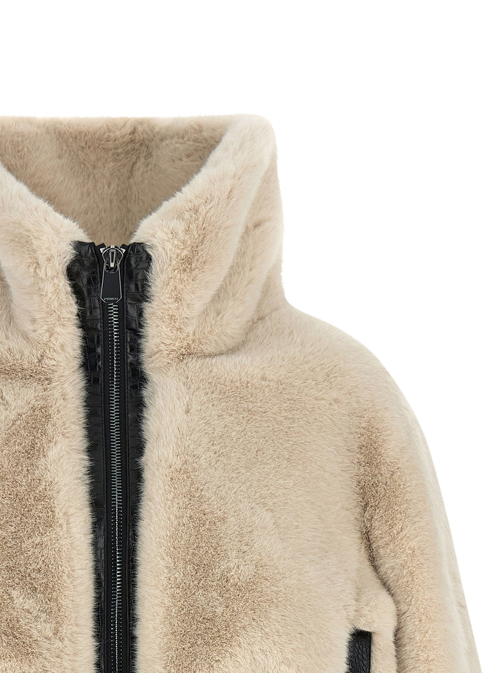 Pinko Cropped Jacket Fur - Beige | ea34d0744750006fa55c77ee80cb1872fcb72d61