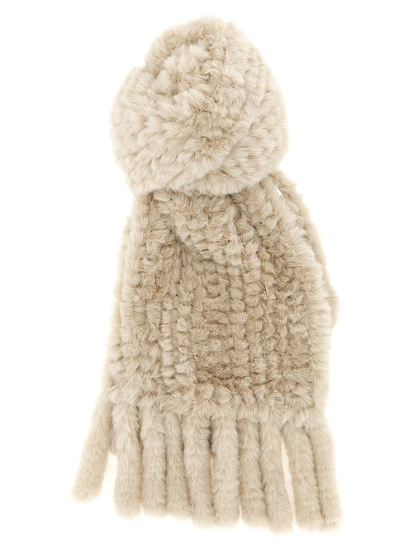 Fur Scarf Scarves And Foulards Gray