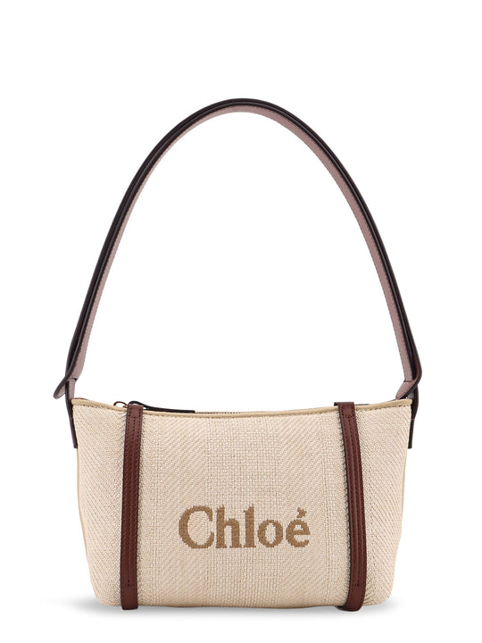 Chloè Carry Canvas Shoulder Bag With Logo Embroidery