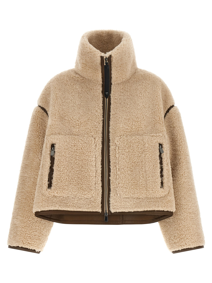 Pinko Teddy Cropped Jacket Fur - Beige | 5f56a10fd7cd23d0a3e6e072421ee08101d91368