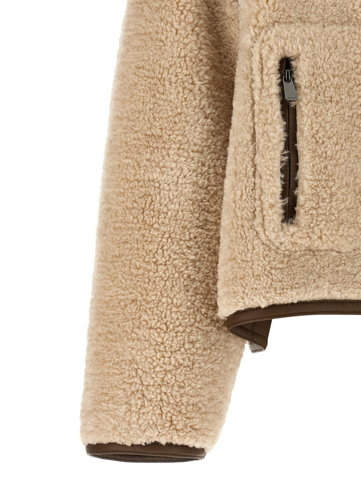 Pinko Teddy Cropped Jacket Fur - Beige | 7f8574d12429d65efaf2660545ff8390b3d56515