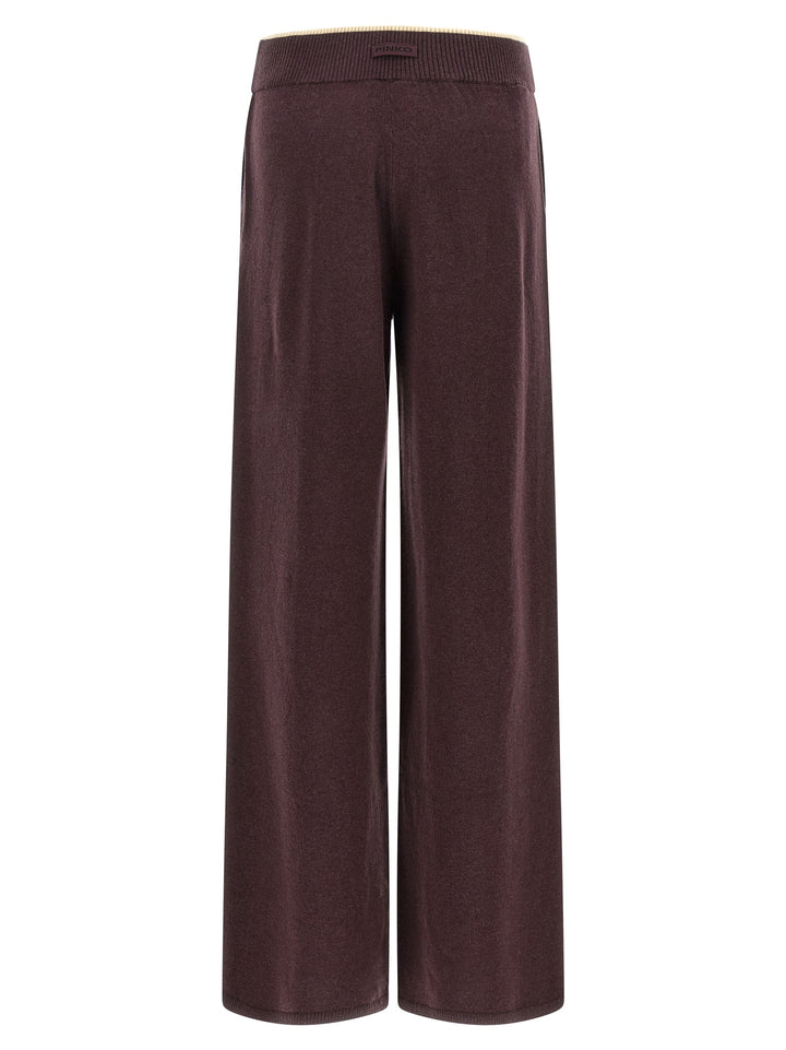 Pinko Mélange Knit Pants - Purple | 3159343e164b81fea10b03c89a9278b1b2a348ed