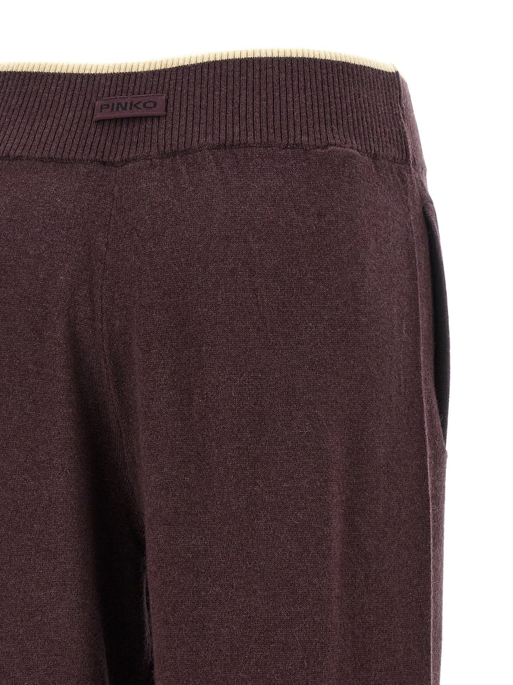 Pinko Mélange Knit Pants - Purple | d1f4eac78b9e6ed020212ff115c680422c6437be