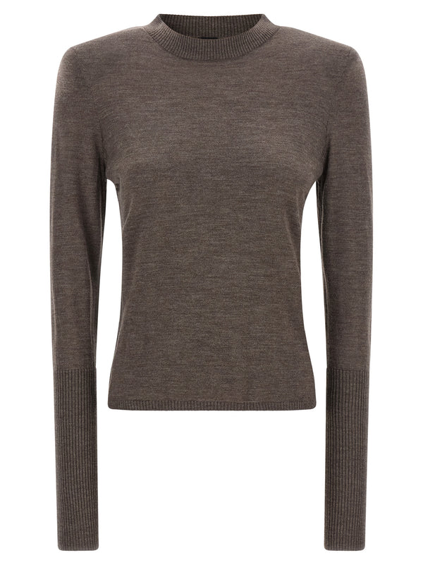 Padded Shoulder Sweater Sweaters And Cardigans Brown