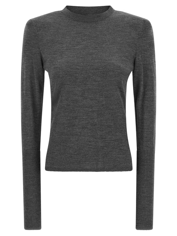 Padded Shoulder Sweater Sweaters And Cardigans Gray