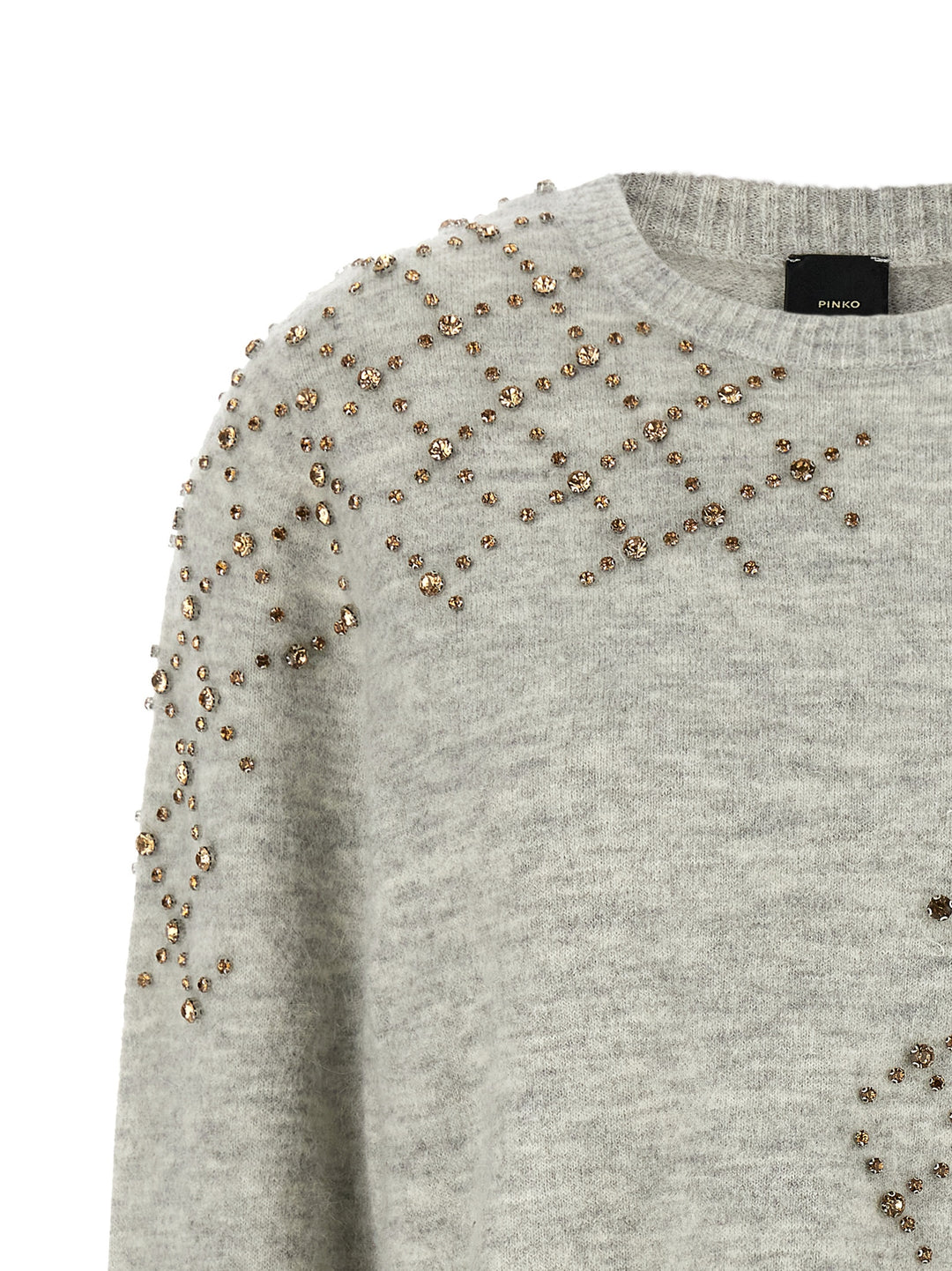 Pinko Rhinestone Sweater Sweaters and Cardigans - Gray | 0c809098c671176abfff373f64b65af2d046e9a3