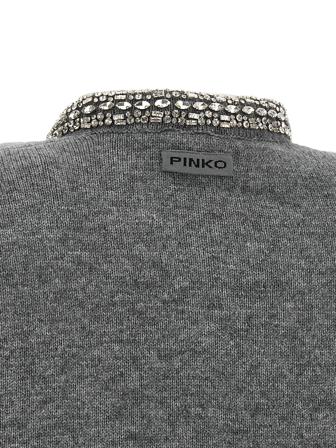 Pinko Jewel Collar Cardigan Sweaters and Cardigans - Gray | 83e2629c25a193b925f16f73daeb00e62b68b2c5