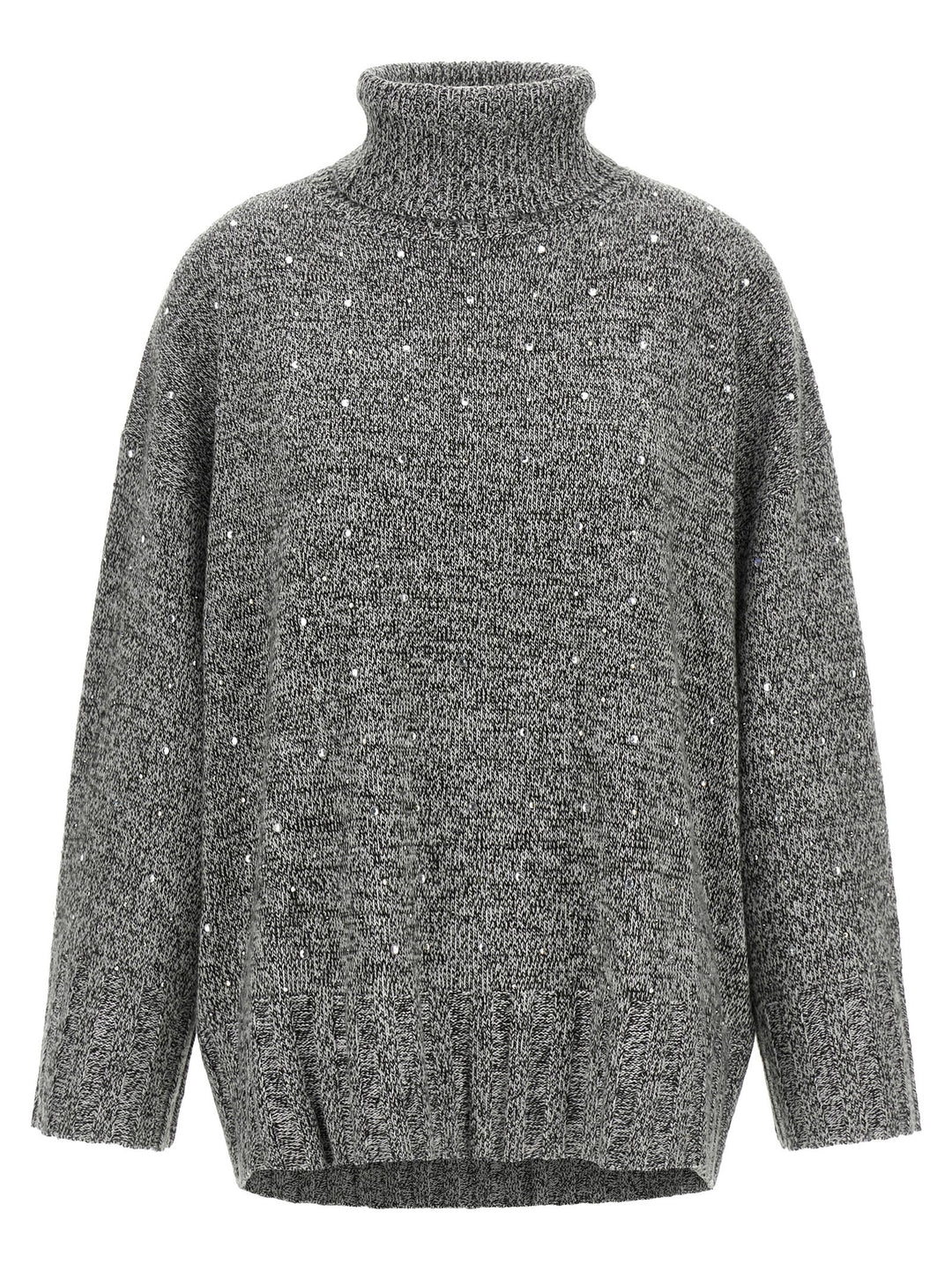 Pinko Crystal Turtleneck Sweater Sweaters and Cardigans - Gray | 5e14def009fe5aec059e952b43686ea0d6290885